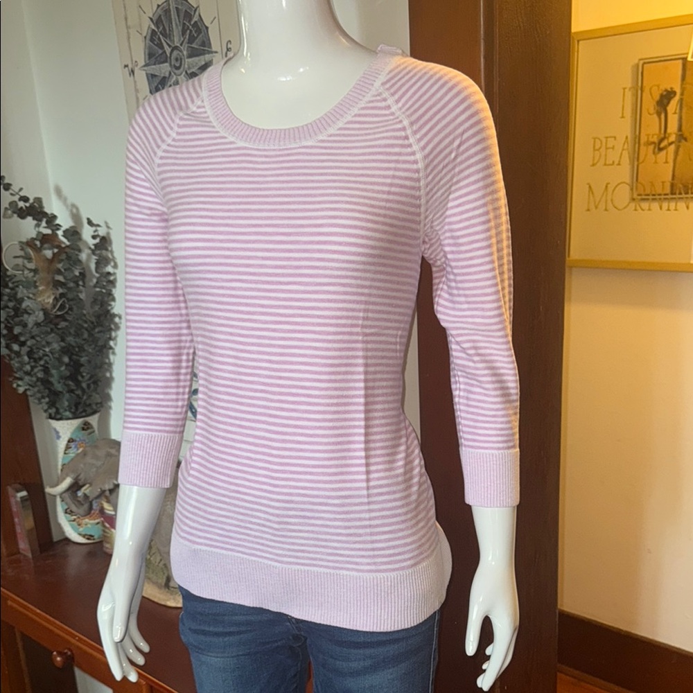 NWT Eddie Bauer size small Pink Striped Women's Sweater